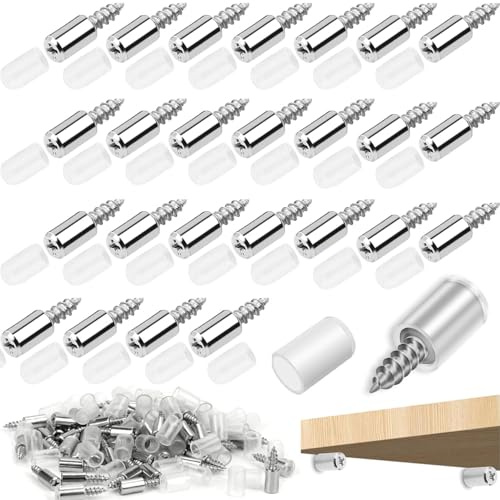 100 Stück Regalbodenträger, Bodenträger Schrankbretter halter, Selbstschneidende Integrierte Schraubenlaminathalterung Regalbodenhalter für Schrank, Bücherregal, Schrank & Möbel