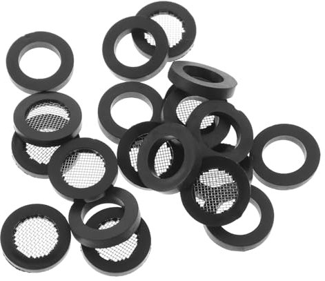 PAMINGONO Dichtung Mit Edelstahl-sieb Gummi-Dichtung Für Wasserschlauch Mit Filterfunktion Zur Wasserersparnis Passend Für Zulaufschlauch Robust Und Wasserfest Für Bad Und Garten