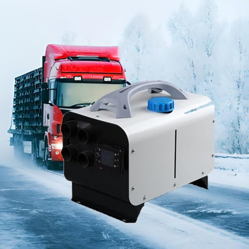 SXHEYUY Chauffage de climatisation de Voiture, Chauffage Diesel 5KW Écran LCD 12V / 24V, Chauffage Stationnaire, Chauffage de climatisation pour camions en Hiver,Blanc