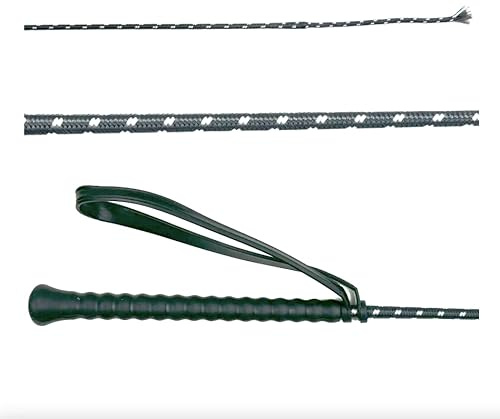 JA Horse JA0001 Fleck Reitgerte Dressurgerte mit Handlasche, Grau, 120 cm | Profi Gerte für Dressur & Reitsport, rutschfester Griff, flexible Reitgerte Pferd