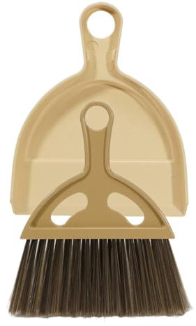 Axinost Set di pala e scopa, Mini paletta e set di spazzole, spazzola per la pulizia portatile,Set Paletta e Spazzola,Spazzole da Tavolo Portatile Mini Paletta (gialla)