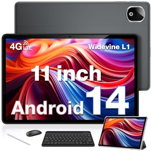 DOOGEE T30E Android 14 Tablet 11 Zoll Mit Tastatur, Case, Stift und Maus - 9GB RAM, 128GB ROM, 1TB TF, 8000mAh - LTE 4G Dual SIM Mit 13MP Kamera, Octa-Core, OTG, GPS, Widevine L1