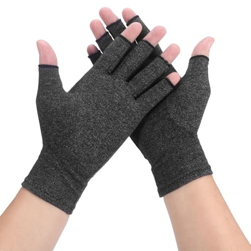 HonGien 1 Paar Arthritis Handschuhe Arthrose Handschuhe Kompressionshandschuhe Fingerlose Frauen & Männer Bieten Wärme und Kompression Schmerzen lindern Druck Atmungsaktiv