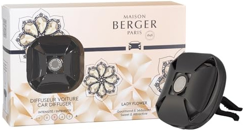 Maison Berger Duftender Auto-Lufterfrischer – Metallclip 4,5 cm mit Nachfüllpack enthalten, französisches Produkt – Clip Lüftungsgitter – bis zu 4 Wochen Verbreitung (Eternity Gun Metall)