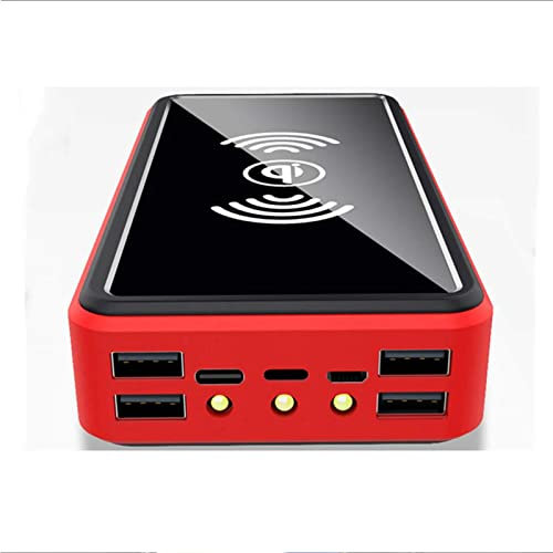 Batterie Externe sans Fil/Solaire/Grande capacité 50 000-100 000 mAh/Rechargeable Solaire/téléphone Portable, Rouge, 50 000 mAh