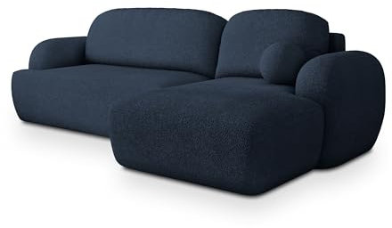Masseno Ecksofa MODENZA N R-S mit Schlaffunktion L-Form, Sofa mit Bettkasten, Wohnzimmersofa, Couch, Soffa, Bettsofa, Couchgarnitur- Blau, Now OR Never 79