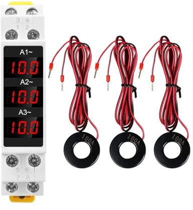 SDM010A AC 80-500V 1-100A Indicatore di misura con display digitale a LED Amperometro for guida DIN Mini misuratore di corrente trifase