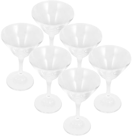 KICHOUSE 6piezas Copa De Martini Transparente De Cristal Para Fiestas Festivales y Cócteles Copas De Vino