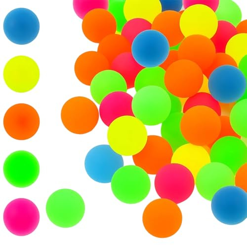 DvBCNMe 40 Stück Flummis, Leuchtflummi 25mm Flummies, Mitgebsel Gastgeschenke Springball Gummiball Hüpfball give aways Mitbringsel Partygeschenke ﻿