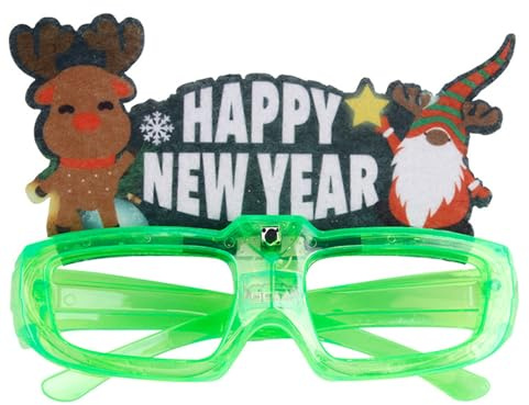 Maigridy Weihnachtsbrille, ausgefallene Neujahrsparty-Brille, Foto-Requisiten, Feier, Silvester, Dekoration, leuchtende Brillen