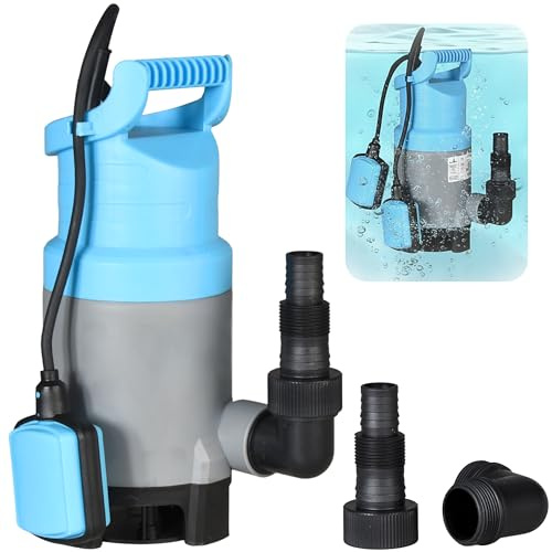 Pompe Submersible FLX 750 avec Flotteur pour Eaux Propres et Usées (750 W, 13200 l/h, hauteur de refoulement 9 m) - Pompe d’Évacuation Immergée et Vide-Cave pour Eaux Chargées, Jardin et Eau de Pluie