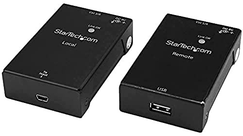 StarTech.com Extender USB 2.0 su cavo Cat5e/Cat6 (RJ45) - Fino a 50m - Kit adattatore per estensore porta USB ad alta velocità - Alimentato - Prolunga cavo USB via Ethernet - 480Mbps - Metallo