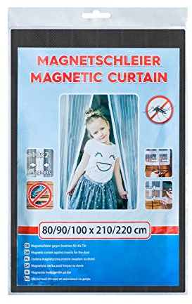 INSEKTENSCHUTZ MAGNETVORHANG SCHWARZ 80/90/100X210/220 cm TÜRNETZ FLIEGENGITTER Magnet
