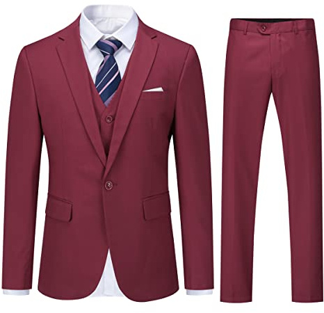 YOUTHUP Costume Homme 3 Pièces pour Mariage Business Slim Fit Smoking