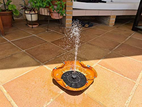 1,4 W Fontaine Solaire Extérieure petmate Fontaine 4 Styles d'Eviers avec 4 Buses Fontaine à Eau Solaire Evier Flottant Autoportant Jardin Terrasse Etang Piscine Extérieur Hauteur de 30-50 CM
