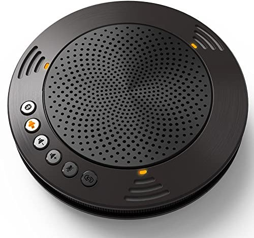 Bluetooth Conference Speakerphone 360° Voice Pickup, Intelligent DSP Noise Reduction, USB Plug & Play, 5-8 People Conference, for Conference, Games, Eduction