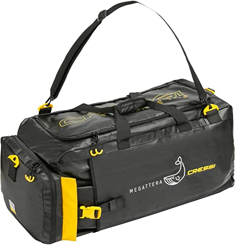 Cressi Megattera Bag Bolsa de Buceo, Unisex-Adult, Negro/Amarillo, 110 LT