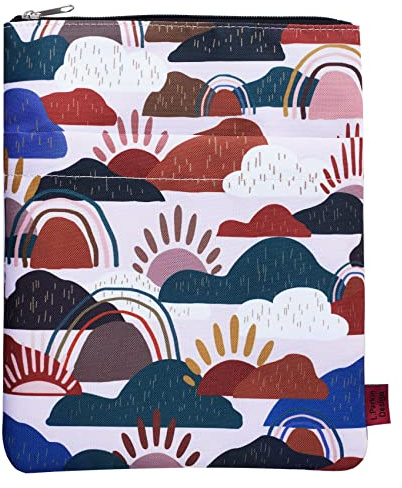Buchhülle für Buchliebhaber, Buchschoner für Taschenbücher, waschbarer Stoff, Buchhüllen mit Reißverschluss, Größe M, 27,9 x 22,6 cm