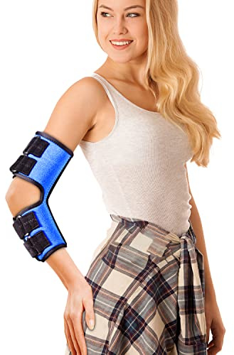 Codera de codo para el síndrome del túnel cubital y la compresión del nervio cubital, tendinitis, fisioterapia, inmovilización del brazo para día y noche, para izquierda y derecha -S/M