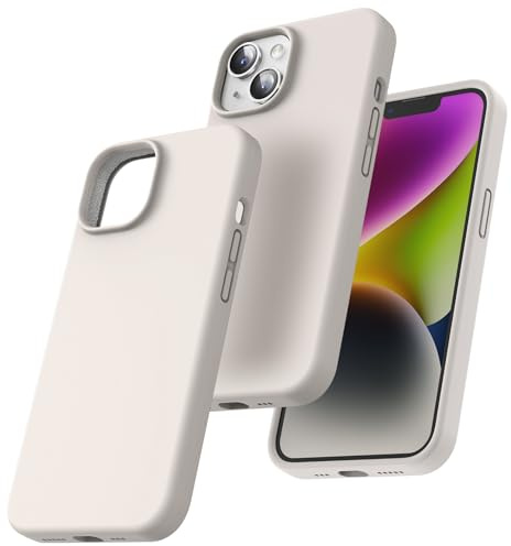 TOCOL für iPhone 14 Hülle Silikon, Stoßfest Anti-Rutsch Anti-Fingerabdruck Kratzfest Handyhülle für iPhone 14 Case, Steingrau