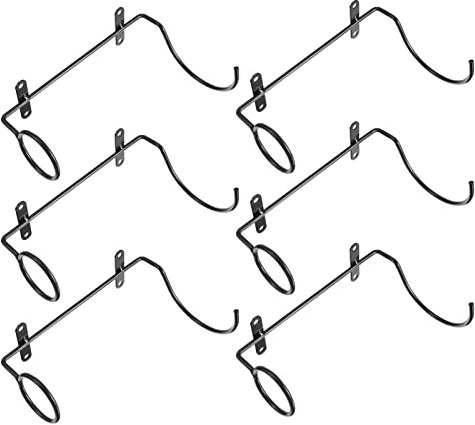 UPKOCH 6pcs Metal Wall Mounted Wine Rack Iron Wine Bottle Holder Red Storage Display Stand for Home Bar Restaurant Club Party Black