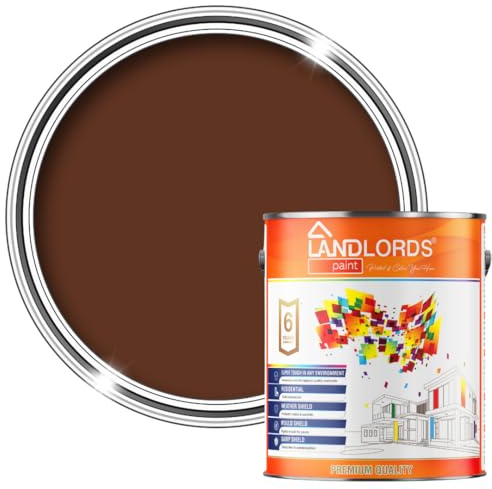 Landlords - Pintura para cercas y cobertizos de jardín, pintura para muebles, pintura de madera, pintura para exteriores, valla de jardín, pintura de secado rápido, pintura de protección (1 L, marrón)