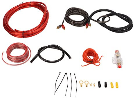 Kit de câblage d'amplificateur de voiture, kit de câblage d'amplificateur de câble audio de voiture de calibre 4 Kit de câblage d'installation d'amplificateur pour haut-parleur de subwoofer