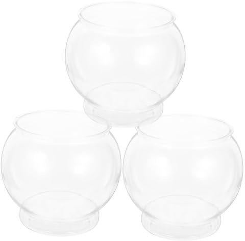 Alipis Fish Tank Round Fish Tank Round s Plastic Globe Flower Vase, Aquarium Small Fish Breeding Box Hydroponics Plant Holder, 3Pcs Fish Bowl Home