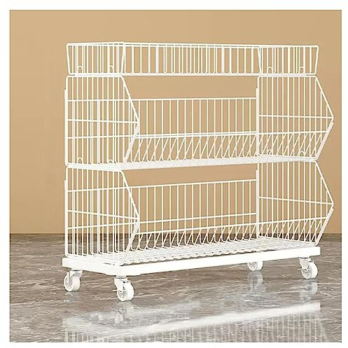 Cesto Di Verdure Da Frutta, Carrello Impilabile Del Cesto Del Filo Metallico Scaffali Promozionali Per Supermercati Multistrato Espositore Rack Per Farmacia Per La Cucina ufficio Domestico ( Colore :