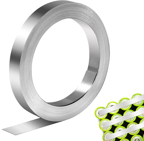 Nickel Streifen Nickelband 0,15mm x 8mm x 10M Vernickelte Stahlband Nickel Platte für 18650 Batterie Schweißen Punktschweißgerät 1 Rollen