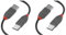 LINDY - Cable USB a USB 2.0 A/A, Anthra Line 0.2 Metros, Transferencia de Datos a 480 Mbps | Compatible con Televisor, Monitor, Tablet, Portátil | 10 Años de Garantía (Paquete de 2)