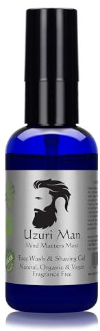 Uzuri Man Face Wash & Shaving Gel with Activated Charcoal Pore Cleanser 50ML