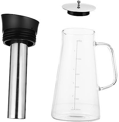 MAGICLULU 1pezzi Caffettiera Vetro Borosilicatato Capacità Teiera Portatile Con Per Freddo e Tè Facile Da e Ufficio