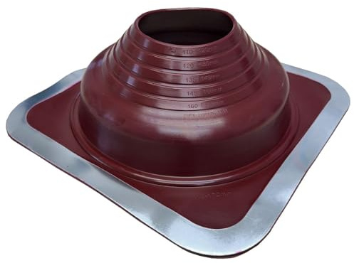Chimsoc HT Rubber Pipe Flashing - Red High Temperature Silicone - Suits 110-170mm Diameter Pipes