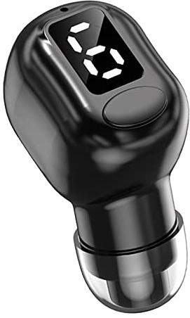 Dickly Mini Oreillette Bluetooth Unique 5.3 sans Fil pour Téléphone Intelligent, Le Noir