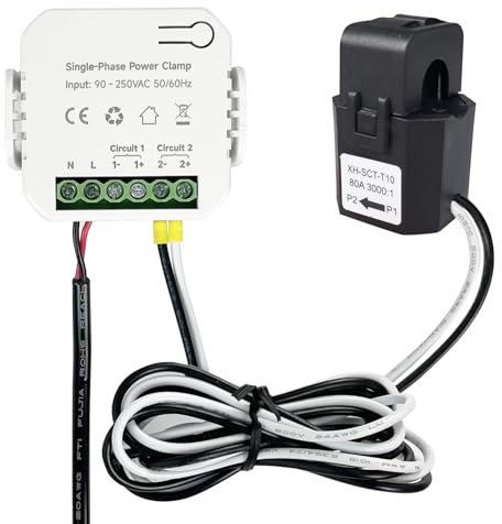 OWON Bi-Directional Smart 2 Way WiFi Power Monitor Energy Meter with 80A/ 1 Clamp,WiFi Home Energy Monitor, Energy Meter Single Phase Electricity Compatible