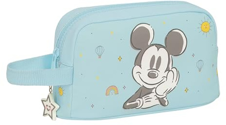 Safta MICKEY MOUSE BABY - Porta Desayunos Térmico, Termo, Portatodo, Calidad y Máxima Resistencia, Porta Comida, Recreo, 21.5x6.5x12 cm, Color Azul claro