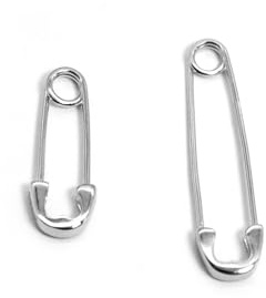 Sicherheitsnadel Ohrringe Silber 925, Kleine Sicherheitsnadel Creolen Silber, Punk Ohrringe für Frauen und Männer, Gothic Schmuck