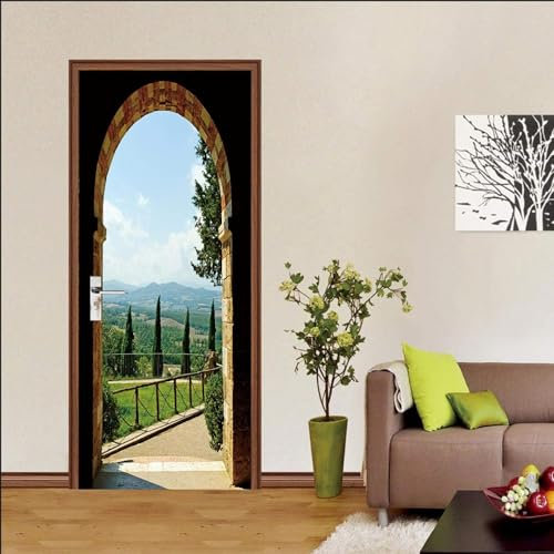 3D Türaufkleber Grüne Pflanzen Des Herrenhauses 95 X 210 Cm Türtapete Selbstklebend Türposter - Fototapete Türfolie Wasserdichte Abnehmbare Pvc Türtapete Innentür Schlafzimmer Küche Bad Home -4P2Y3H7Q