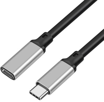 H.May Cavo di prolunga USB C, estensore da maschio a femmina USB 3.2 Gen 2 (10Gbps), carica veloce 4K@60HZ, per trasferimento dati, ricarica, audio, dispositivi video- grigio (5 meters)