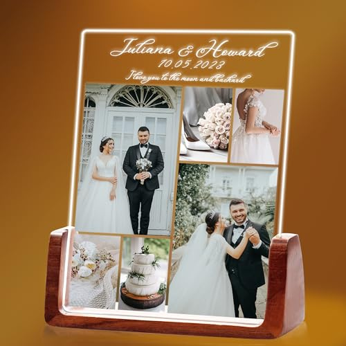 toyofmine Personalizada Collage Fotos y Textos, Placa Personalizada | Regalos para Parejas, Novios. Regalos Personalizados con Fotos para San Valentín y Aniversario (4 tamaños: 15-25 cm)