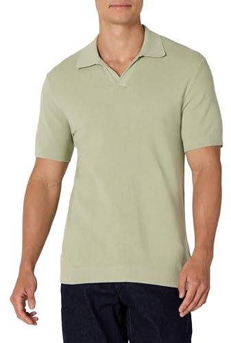 Amazon Essentials Suéter Polo de Punto de Manga Corta para Hombre, Ajuste Regular, Color Verde Salvia, Talla XXL