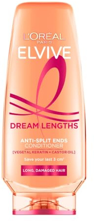 L'Oréal Paris Elvive Dream Lengths Anti-Split Ends Conditioner, with Vegetal Keratin & Castor Oil, for Long Hair, Suitable for all hair textures, 500ml