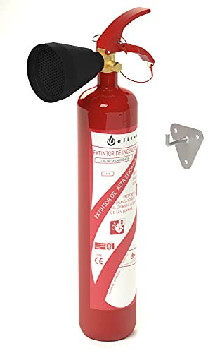 FERRETELIX® Extintor Co2 2 kg + soporte de pared + difusor FABRICADO EN EL 2025