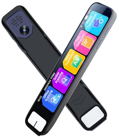 luolety Scan Übersetzerstift, Scan Reader Stift für Legasthenie-Unterstützung 134 Sprachen Sprachübersetzung Offline-Scannen Lesen Drahtloser Sprachübersetzer mit Touchscreen