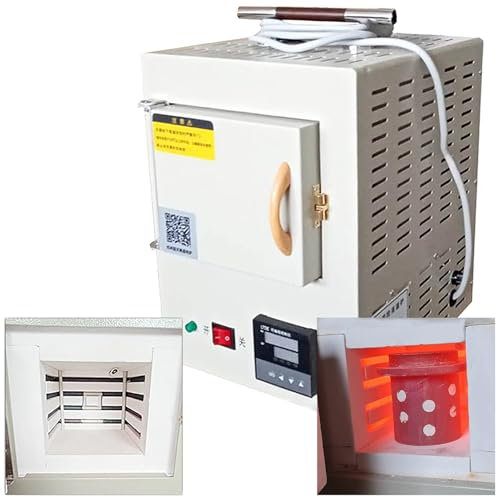 ZHIXUMM Forno A Muffola da Tavolo Compatto, Forno in Fibra Ceramica 1000℃ Il Controllo del Programma Integrato Forno A Muffola in Ceramica Ad Alta Temperatura 165×120×105mm
