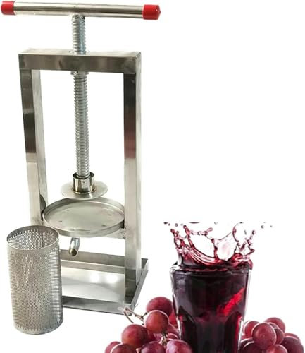 HOTAPEPU Press and Fruits Crusher Fruit Presse De Sidra Press Press Press Press 2L / 4L / 8L Fruit Press Tool pour Fabriquer du Jus Manuel Sidra De Raisin Pomme De Pomme Berries Crusher À Vin ~ /