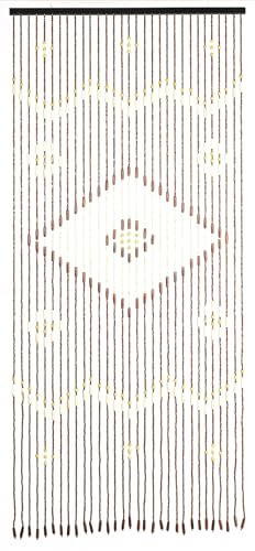 Maximex Bambusvorhang Mod. Rhombus eleganter Holzperlenvorhang aus Ahornholz und Bambus für Garten Wohnen Mehrfarbig 90x200 cm dekorativer Sichtschutz