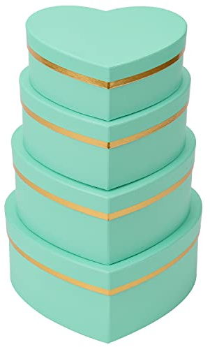 4er-Set Geschenkbox Herzform Aufbewahrungsbox mit Deckel Geschenkschachtel Karton Blumenbox Ordnungsboxen Geschenkbox Karton Schmuckschachtel Geschenkbox Geburtstag muttertagsgeschenk