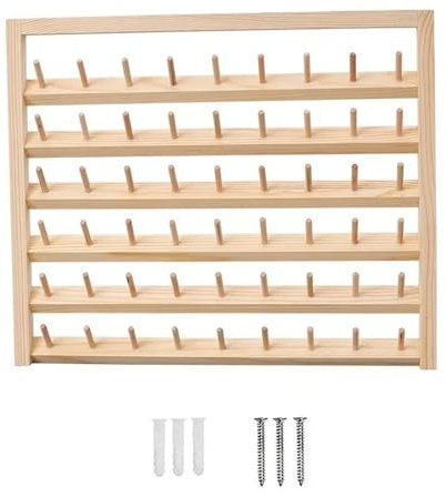Fadenspulen Organizer 48/54 Spulen Nähgarn Aufbewahrungsbox aus Holz Spule Garnhalter Home Stickerei Klapprahmen Nähständer Organizer in mehreren Größen für Stickerei, Quilten, Nähen, Haare Flechten(5